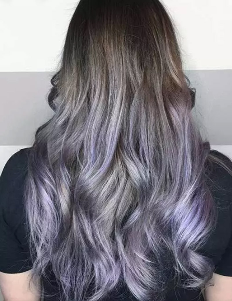 Tóc ombre lavender màu kim loại
