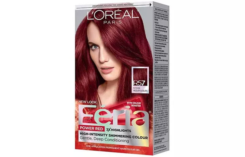 L’Oreal Paris Feria Power Red Hair Color – R57 Intense Medium Auburn