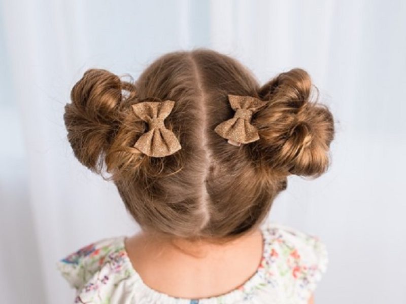 Kiểu tóc cho bé gái: Kiểu tóc búi đẹp cho bé gái